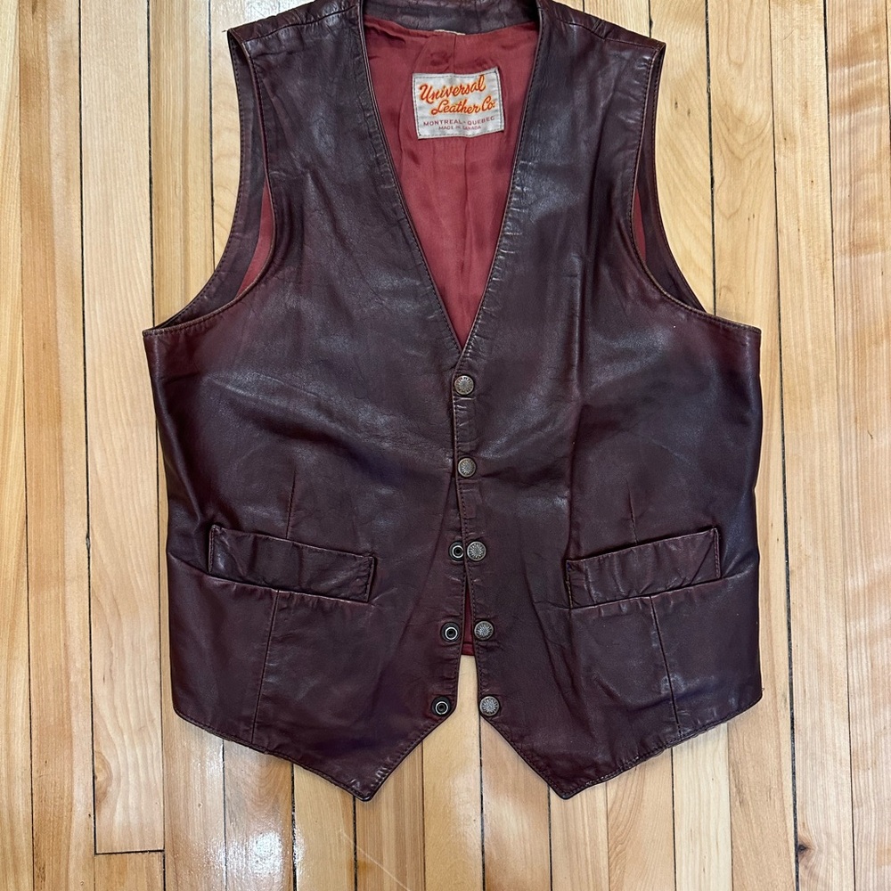 Leather Vest - Redish brown